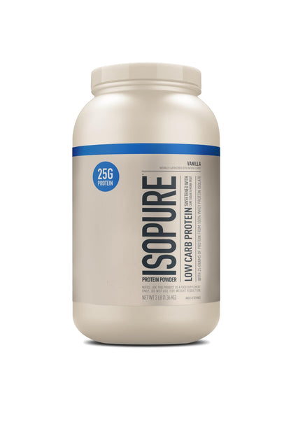 Isopure Low Carb 100% Pure Whey Isolate Protein Powder Lactose Free Gluten Free With Vitamins Vanilla 25g Protein Per Serving 3 Lbs 40 Servings